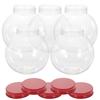 5Pcs Round Candy Jar for Christmas Party Favors Treats Storage Container Gift Packaging Box Holiday Dessert Display