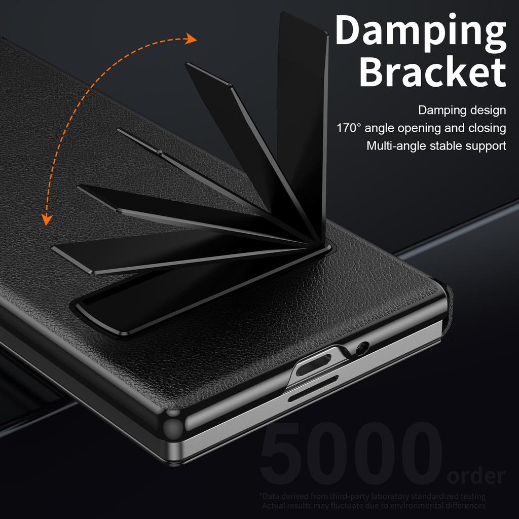 Capa Samsung Z Fold7 de Couro com Suporte Flip para Fold6/5/4/3 - À Prova de Queda, Protetora, Compatível com Comércio Eletrônico Transfronteiriço