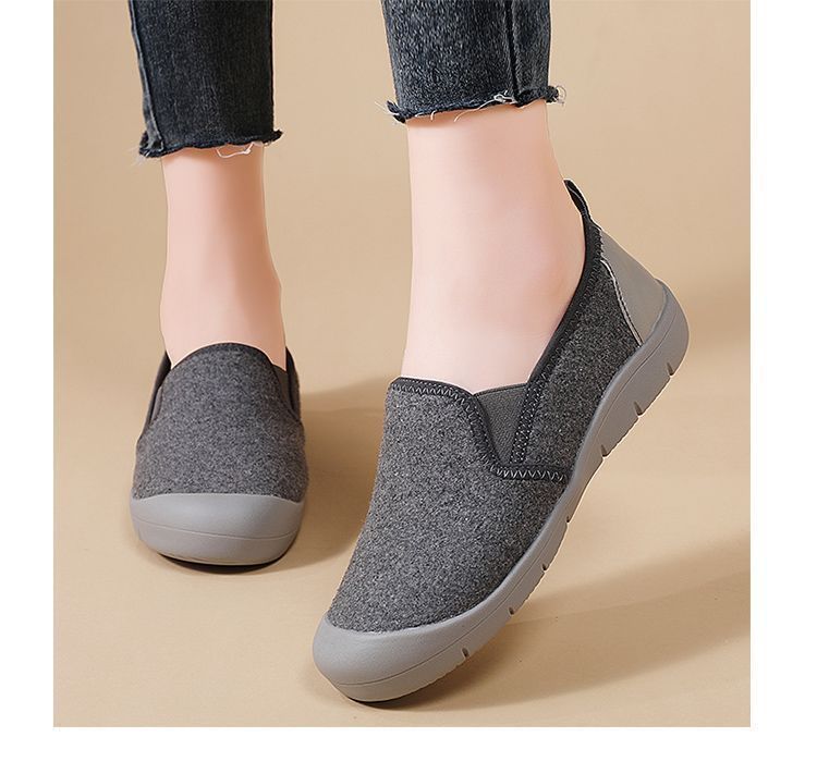 

25 years of new women s soft-soled foreign trade single shoes, one-pedal mother shoes, middle-aged and elderly canvas shoes 41 сірий колір