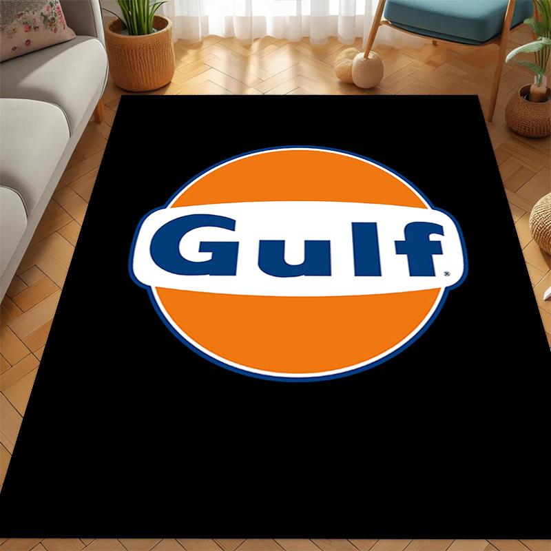 Tappeto con logo Gulf per soggiorno e camera da letto, tappetini per pavimenti, tappetino da bagno artistico, alla moda