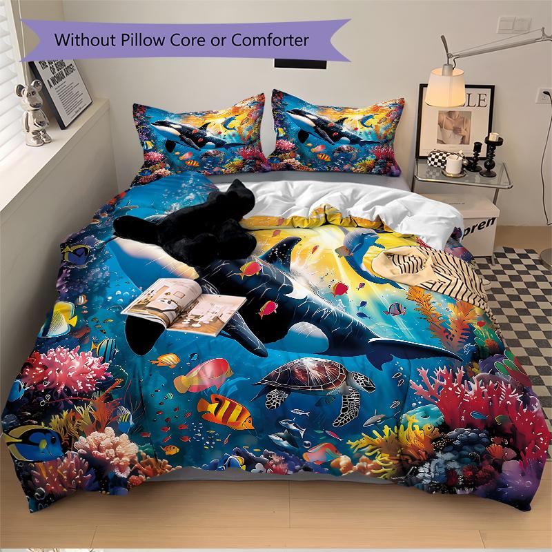 3Pcs Ocean Life Adventure Bedding Sets For All Sizes New 3D Printed Bed Cover Comforter Duvet Cover Pillowcase Bedroom Decoration