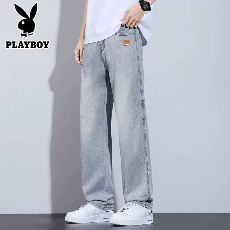 PLAYBOY Men's Tencel Blend Loose Straight Leg Denim Jeans