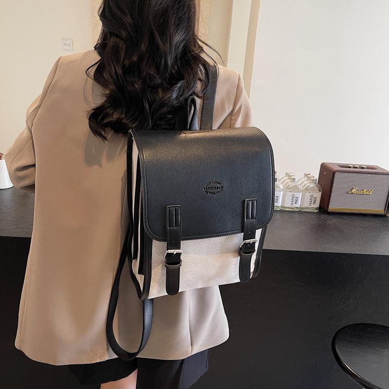 Schoolbag backpack women's retro British college style backpack trendy 1011 new autumn and winter high-end college student texture schoolbag
