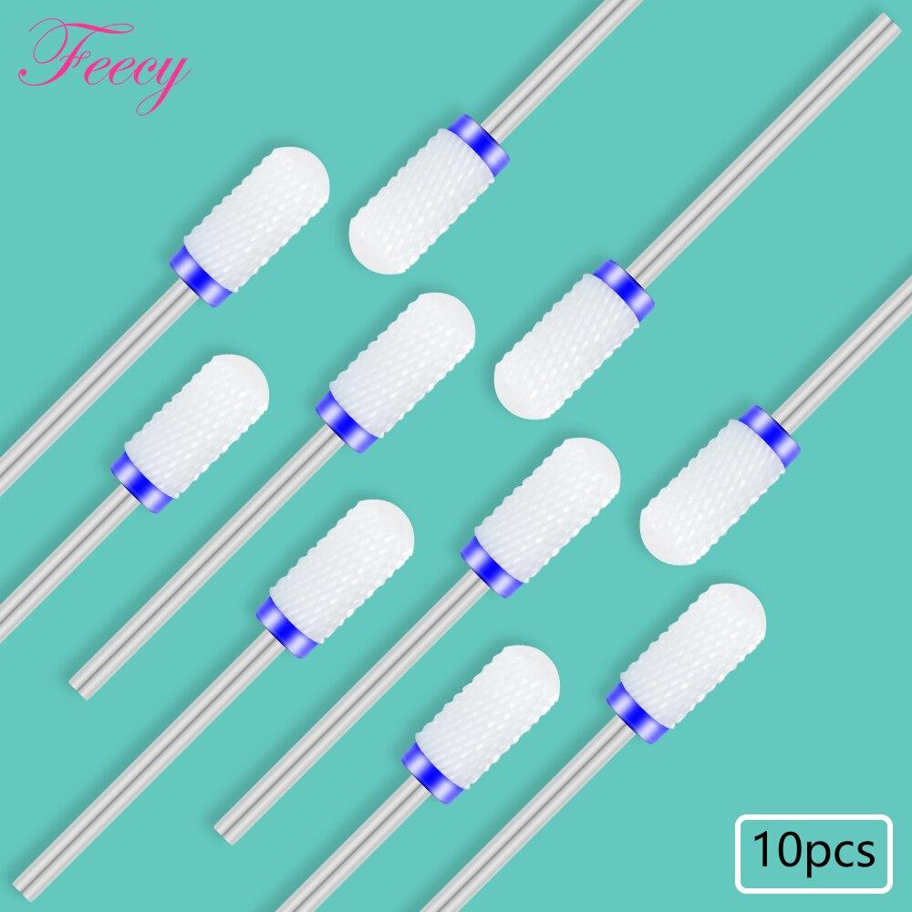 10PCS Milling Cutter For Manicure Set Ceramic Nail Drill Bits Cutters for Removing Gel Varnish Manicure Machine Accessories Mill