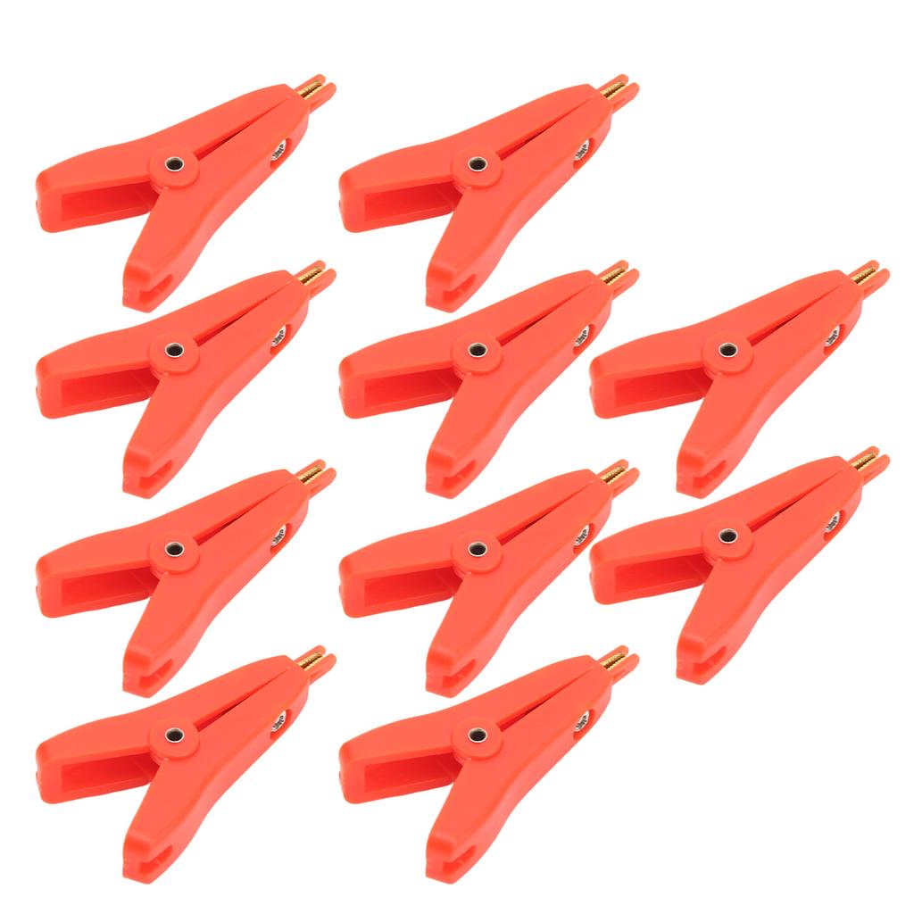 10Pcs Crocodile Clip Positive Negative Test Gold Plated Brass Connector 25mm Opening J.60043