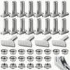 40Pcs Stainless Steel T-Bolts, Square Head Screws for Slots, Square Head Screws, M8 Hex Head Fastening Screws with Flange, Suitable for Greenhouses,