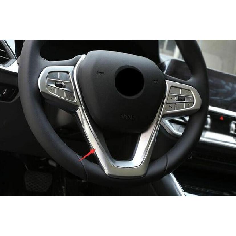 Matte Silver For BMW 5 Series G30 2018-22 Cover Trim Border Strip Steering Wheel