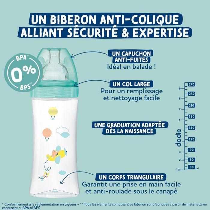 Dodie Biberon Sensation+ Anti-Coliques +6m Ours Lot de 2 x 330ml