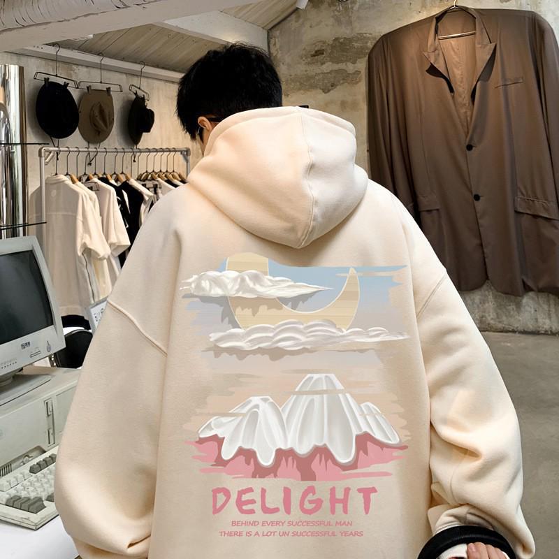 

Мужская толстовка свободного покроя с принтом в стиле ретро Apricot - модная свободная толстовка на весну/осень для пар XL