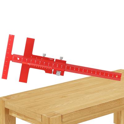 Holzbearbeitung Feinabstimmung Anreißer Metrisch Zoll Aluminiumlegierung T-Lineal Anreißlehre Messwerkzeug Holzbearbeitungswerkzeug