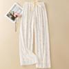 Women's Summer Floral Lace Cotton Pajama Pants - Lightweight, Loose-Fit, Versatile for Home or Outdoors