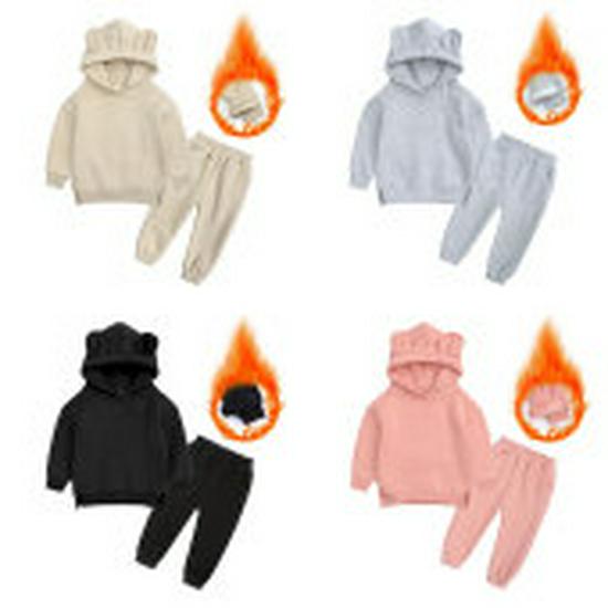 Gold Velvet Children's Autumn/Winter Two-Piece Set for Boys and Girls - Trendy Sweatshirt Outfit