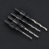 4PCs Countersink Drill Bit Conical Round Valve Rod Wrench Hand Tool Woodworking Accessory
