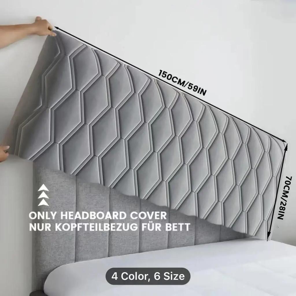 All-inclusive Super Soft Smooth Quilted Head Cover Thicken Velvet Headboard Cover Solid Color Bed Back Dust Protector Cover
