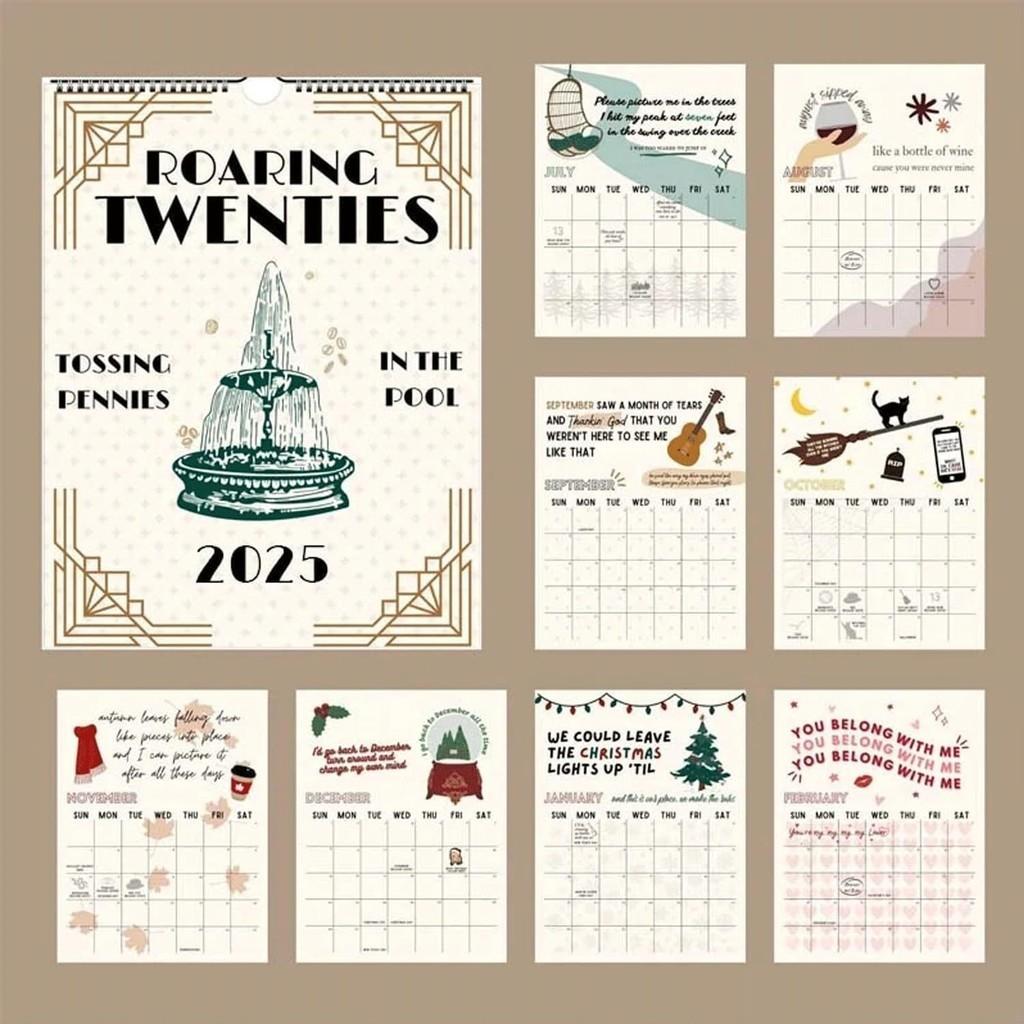 Swift Taylor Roaring Twenties Lyrics Wall Calendar Home Decoration Wall Hang