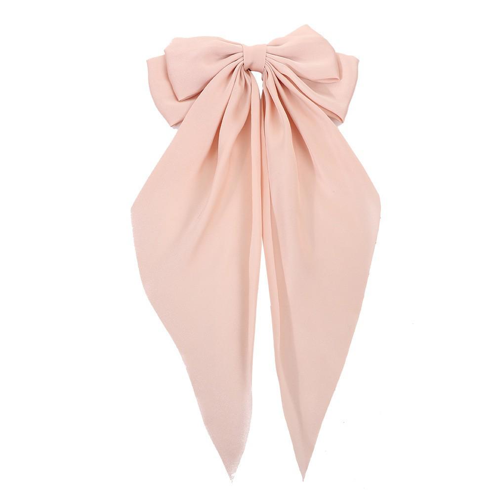 Elegantní saténová spona do vlasů s velkou mašlí pro vysoký drdol z poloviny nahoru