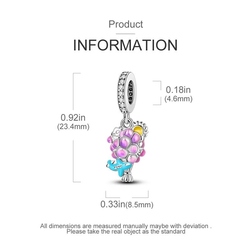 Genuine Charm Copper Purple Balloon Cloud Pendants Bead Fits Charm Plata Bracelet For Women Women Jewellery Crafting DoItYourself