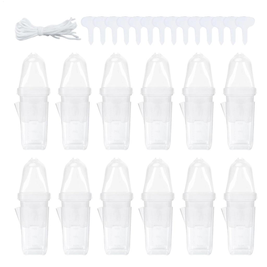 12 Pcs Clear Nursery Planter 2 Inch Self Watering Planter Nursery Pots With Humidity Dome Adjustable Vent Cultivation Box