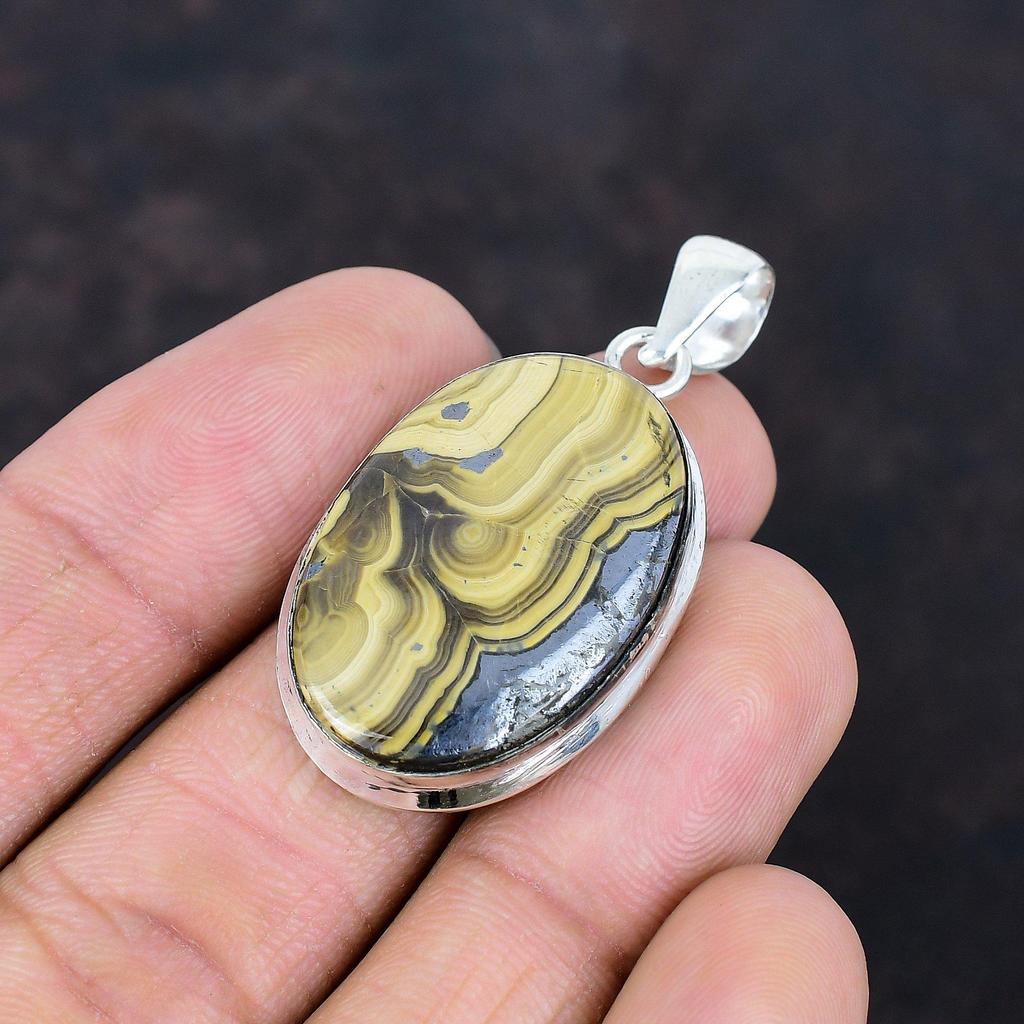 Schalenblende Pendant Natural Gemstone Pendant 925 Sterling Silver Pendant Handmade Jewelry Designer Pendant Gifts for Him Brand New Pendant
