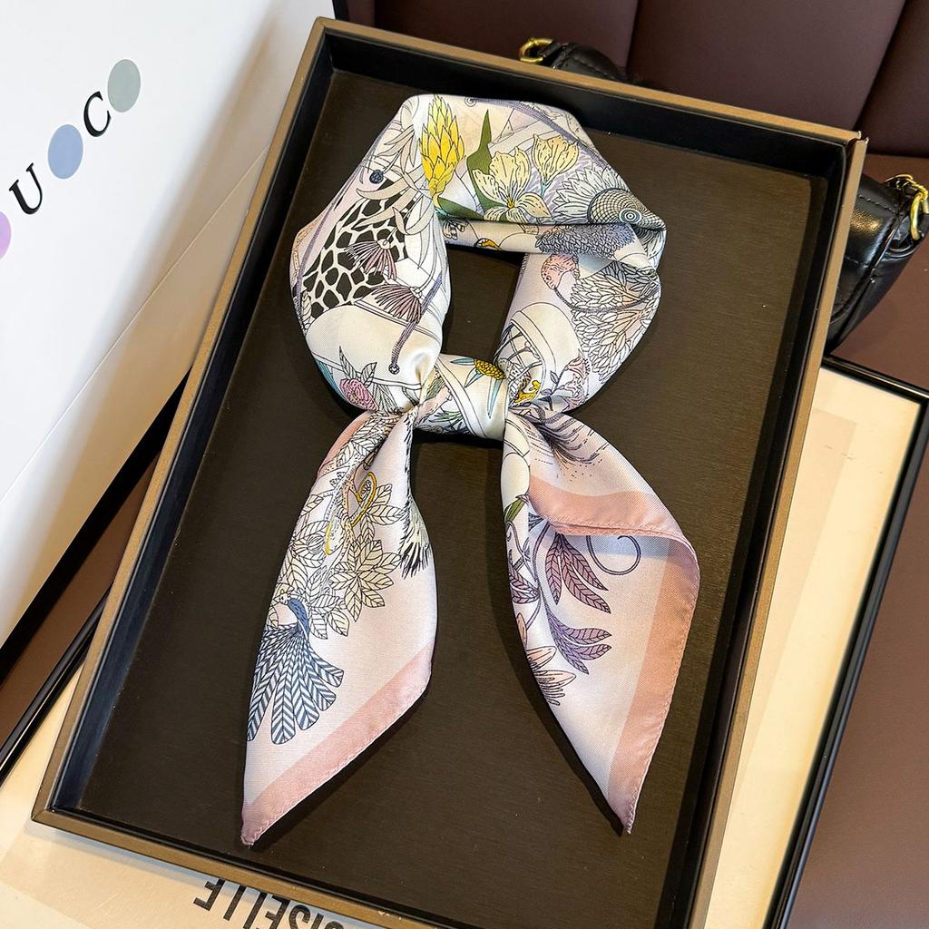 100% Natural Twill Silk Scarf for Women Neck Tie Double side Female Shawl Wrap Square Neckerchief Hijab Bandana sjaal Scarves
