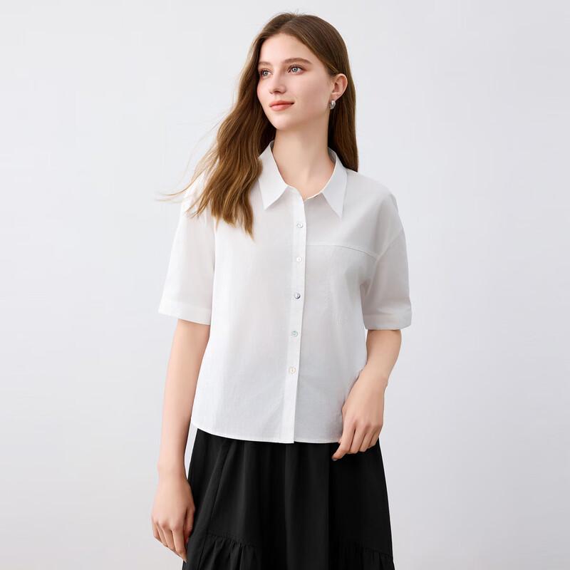 Elva' Island Women's Premium Short Sleeve White Shirt