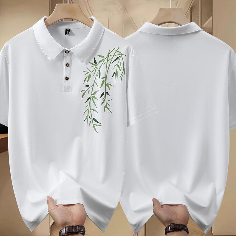 Plus Size Polo Shirt Men's Short-sleeved T-shirt Summer Loose Casual Business Lapel T-shirt