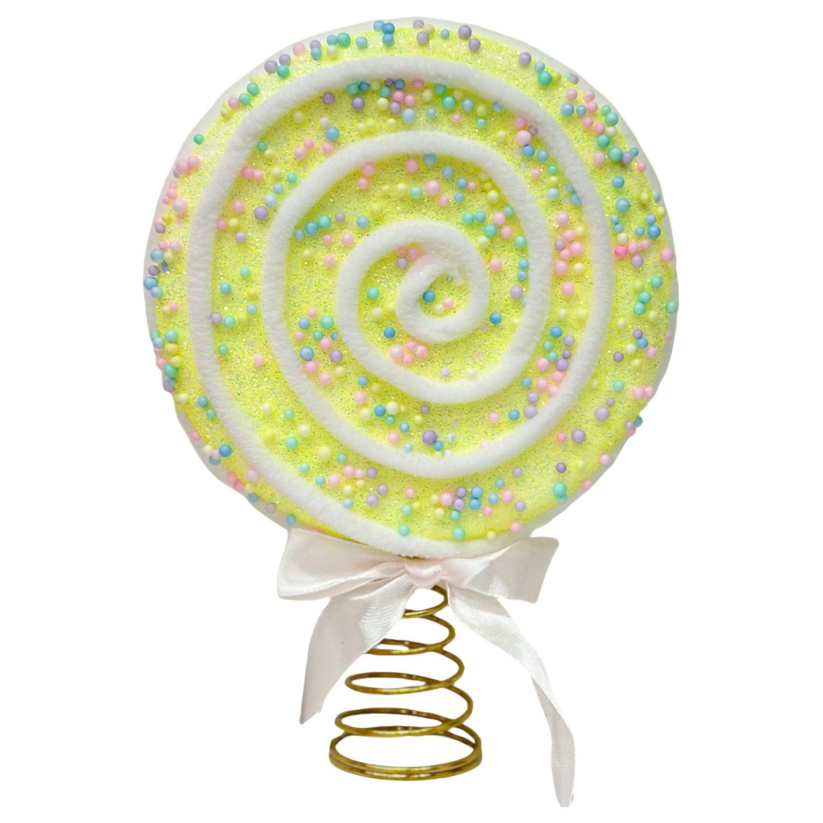 

Lollipop Christmas Tree Ornaments With Bows, Tree Top Decorations, Candy-themed Ornaments, Suitable For Christmas, New Year s And Birthday Parties. One Size жёлтый