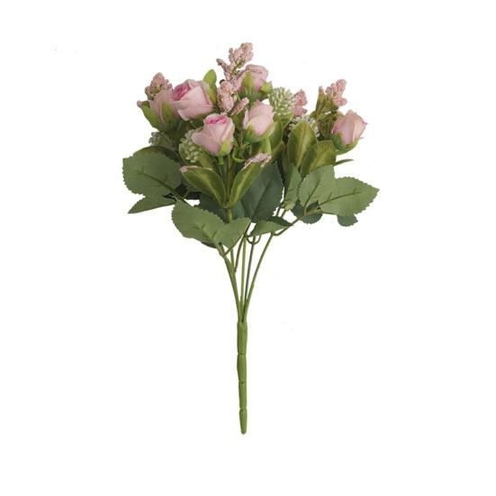 Bouquet di rose finte Forniture per la casa realistiche con stelo 15 teste Decorazioni per il soggiorno Fiore di simulazione Attraente fai-da-te