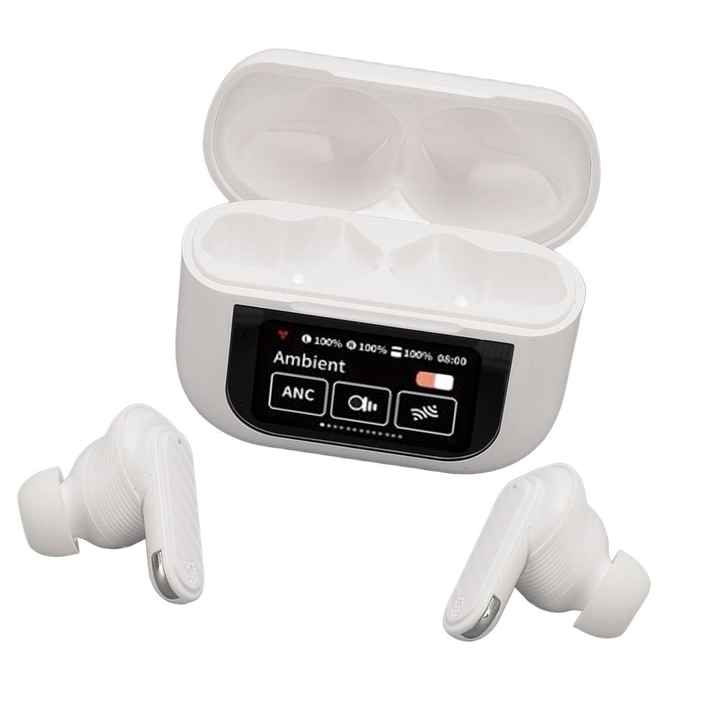 Wireless Earbuds with Touch Screen ENC Noise Cancelling Stereo Sound Bluetooth 5.4 Earphones for Music Calling