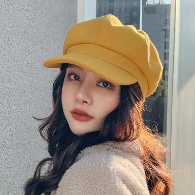 Nowe jesienne czapki zimowe dla kobiet solidny zwykły ośmiokątny damski Casual zimowy Beret modny ciepły kapelusz retro artysta