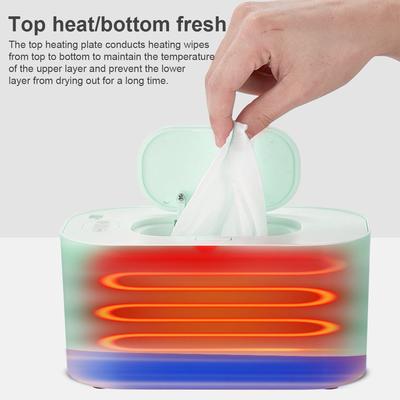 Aquecedor de lenços umedecidos para bebês, dispensador de toalhas molhadas, uso doméstico/carro, mini aquecedor de lenços umedecidos, portátil, alimentado por USB, temperatura ajustável de 40-60 °C