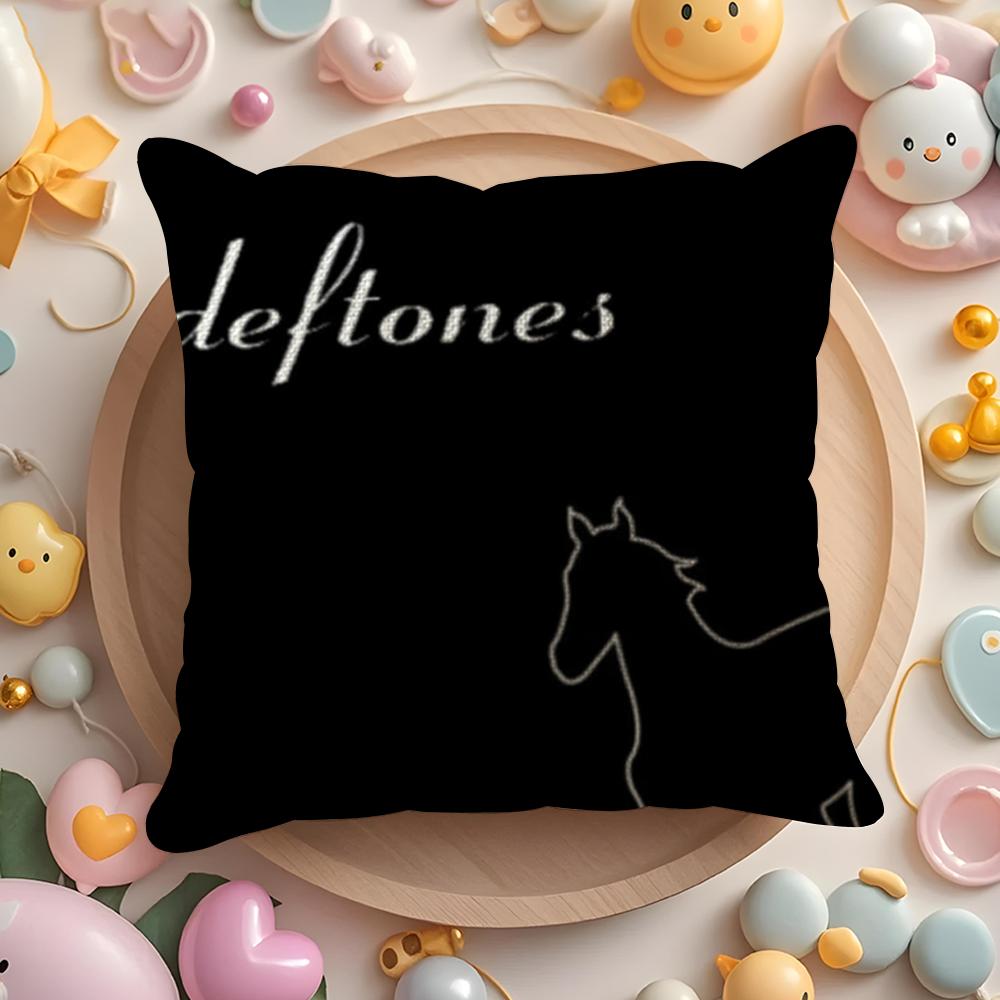 Band D-Deftones Cushion Cover Summer Coolness Linen Fabric Double-Sided Printing Pillow Case Sofa Home Decor Gift