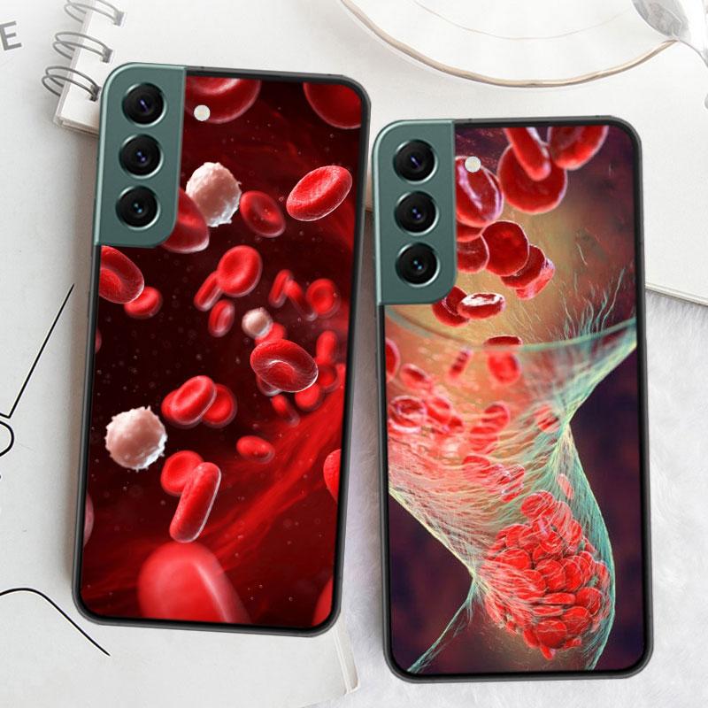 Blood Platelets Under Microscope Phone Case For Samsung Galaxy S22 S25 Ultra S21 S10 Plus S26 Edge S20 S23 S24 FE Cover Sili