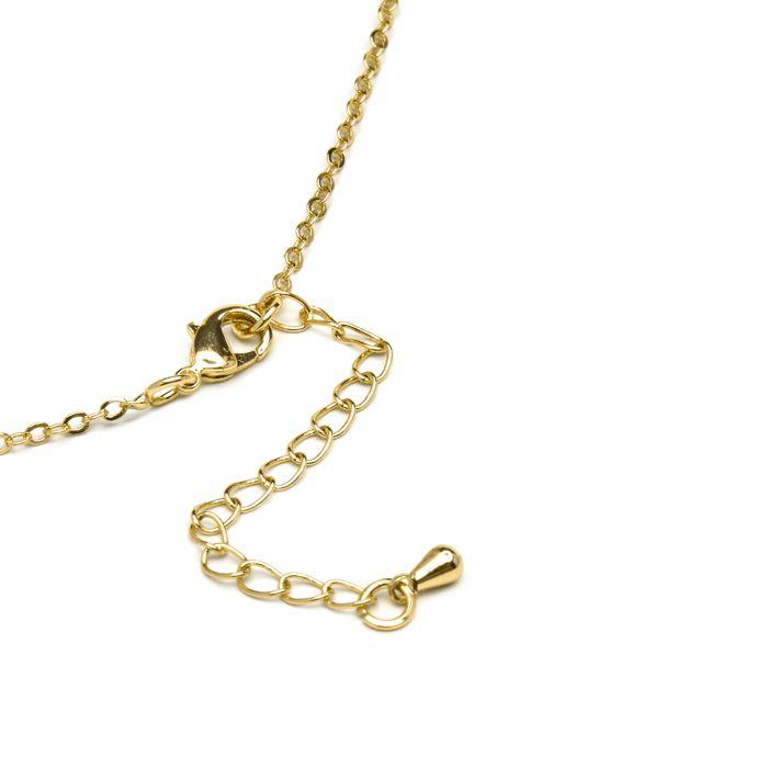Collier - LUXENTER - Alphabet H - Or jaune 18k - Zircone cubique - 42 cm + 3 cm rallonge