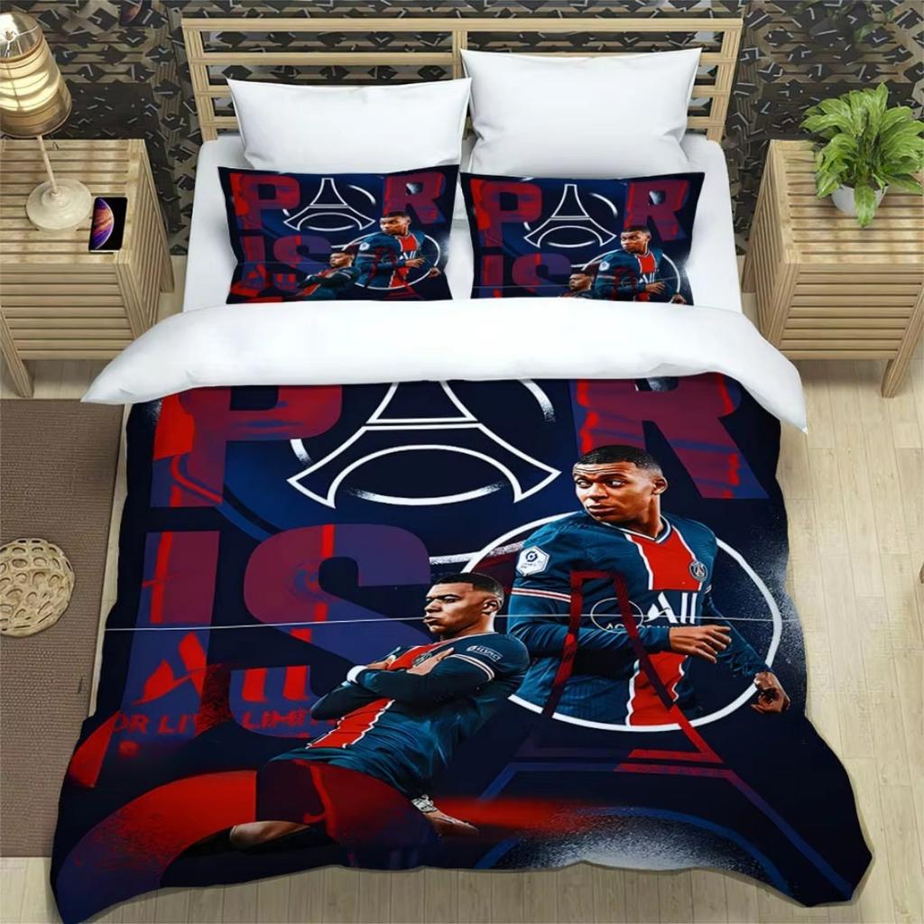 3D-Druck K-Kylian Mbappé Bettwäsche-Sets Fan-GeschenkMode Fußball M-Mbappe Bettbezug Steppdecke Bett Jugend Kinder Mädchen Jungen Geburtstag