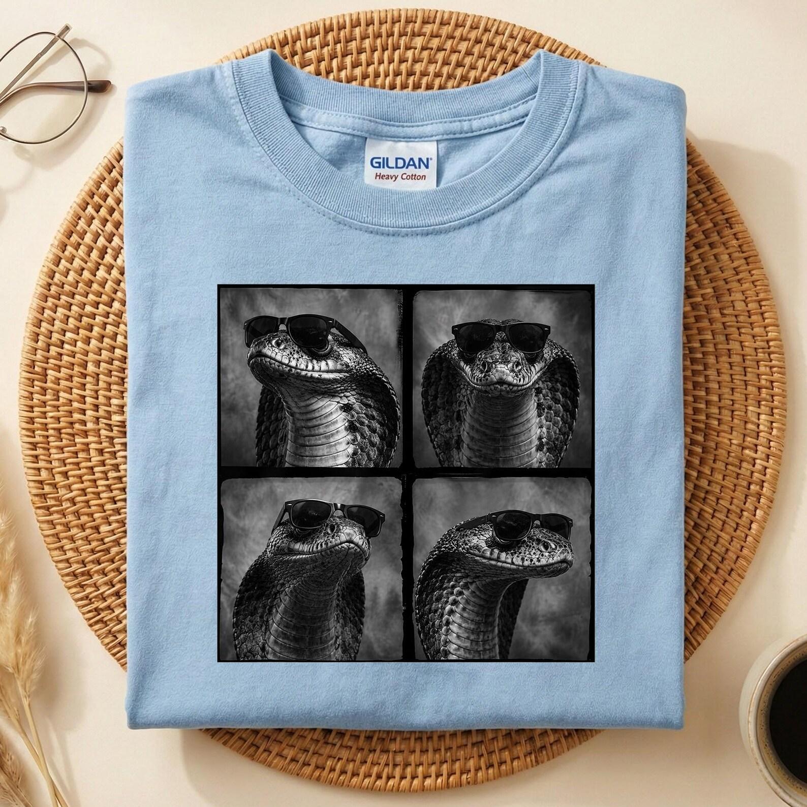Cool Snake Sunglasses Shirt, Funny Snake Graphic Tee, Reptile Lover Gift, Cobra Portrait Shirt, Snake Lover Apparel, Herpetology Gift S