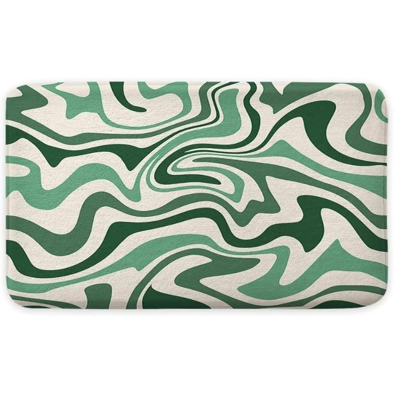 Retro Boheemse Abstracte Golf Badkamertapijt Roze Oranje Kleurovergang Antislipmat Spiraalvormige Krul Psychedelisch Meisjeshart Douchemat