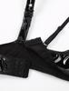 Dámské sexy podprsenky Spodní prádlo Mokrý vzhled Lakovaná kůže Spodní prádlo Bralette Halter Neck Polička Podprsenka Top