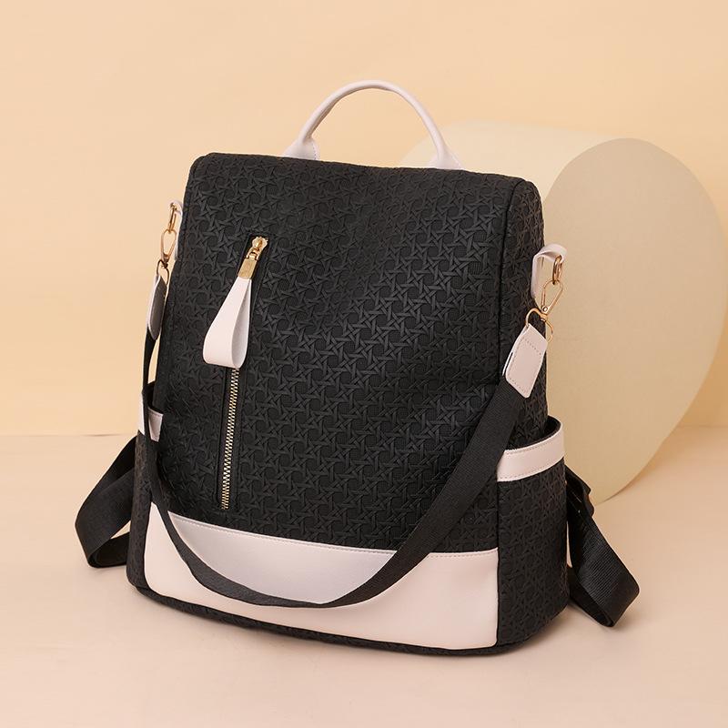 

Nylon backpack for women, new Korean version, trendy, fashionable, lightweight, large capacity, cute, contrasting color bag