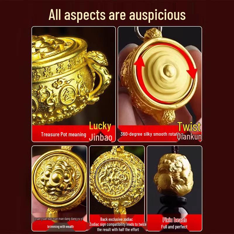 Obrotowe Zawieszki do Kluczy Zodiaku: Skarbonka Bogactwa i Wisiorki Urodzinowe