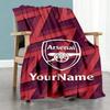 Arsenal Personalized Text Blanket Multi-purpose Personalized Blanket Soft Warm Cozy Perfect for Living Room Livingroom Bed Sofa for All Occasions
