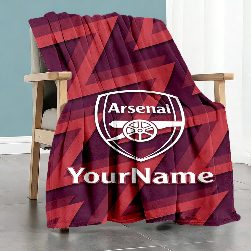 Arsenal Personalized Text Blanket Multi-purpose Personalized Blanket Soft Warm Cozy Perfect for Living Room Livingroom Bed Sofa for All Occasions