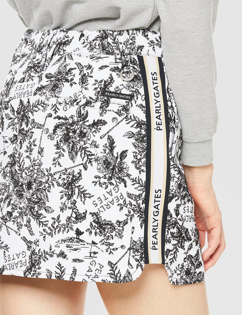 PEARLY GATES Delicate Floral JQ White Size Small Women's Skirt, Print, Style, 055-2234910, 030, Base,