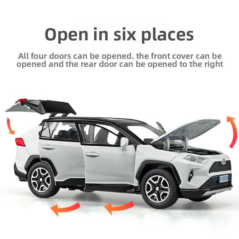 Toyota Alloy Rav4 Car Model Toy With Light Sound For Kids Playroom Collector And