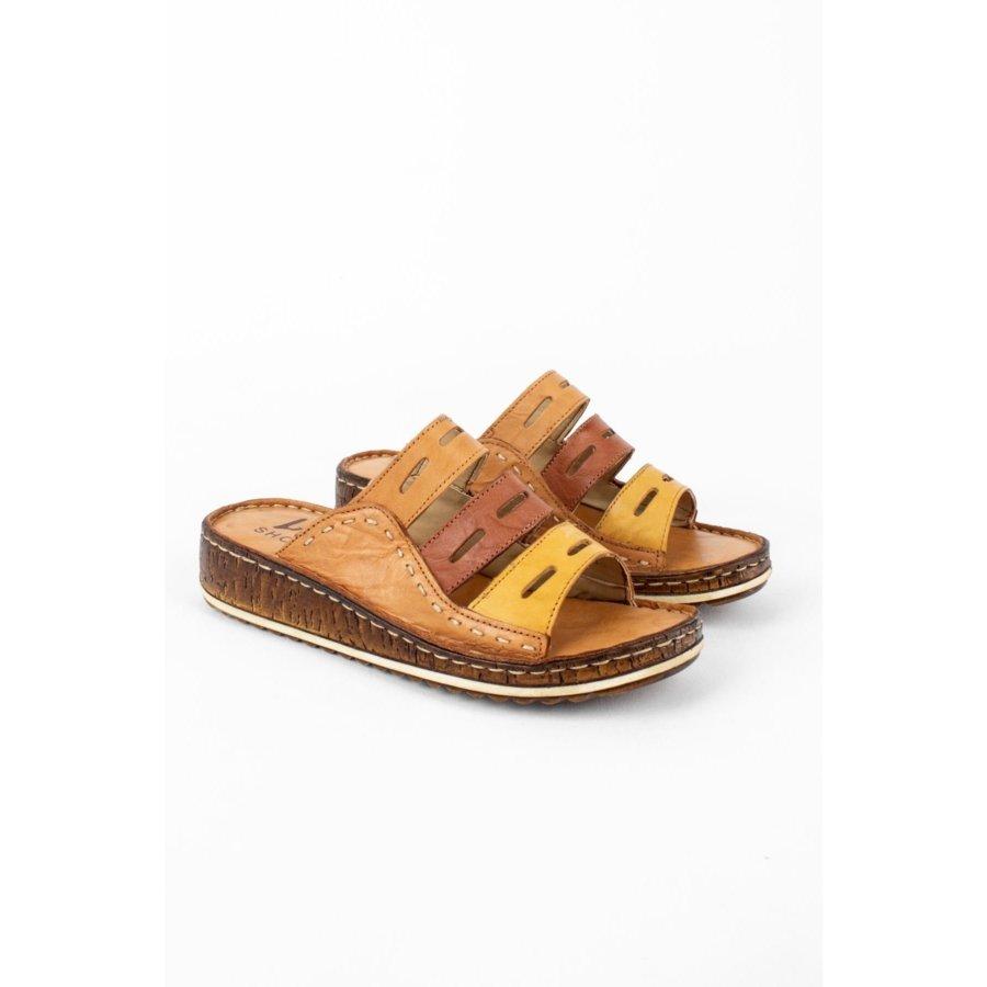 Pantoufles d'été décontractées en cuir pour femmes