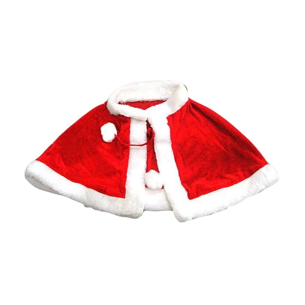 Santa Claus Costume Christmas Shawl Women Girl Party Costumes Velvet Cape Cloak  New Year Gifts