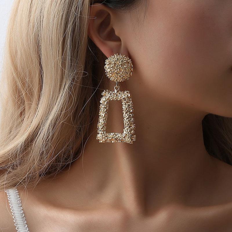 2026 Vintage Earrings Large for Women Statement Earrings Geometric Metal Pendant Earrings Trend Fashion Jewelry