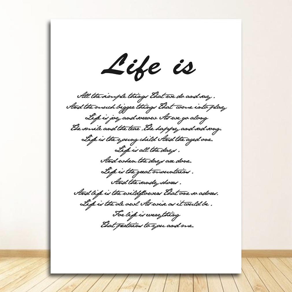 Simple Art Posters Home Decor Letters Print Canvas Painting Wall Art Fresh Minimalist for Living Room Picture