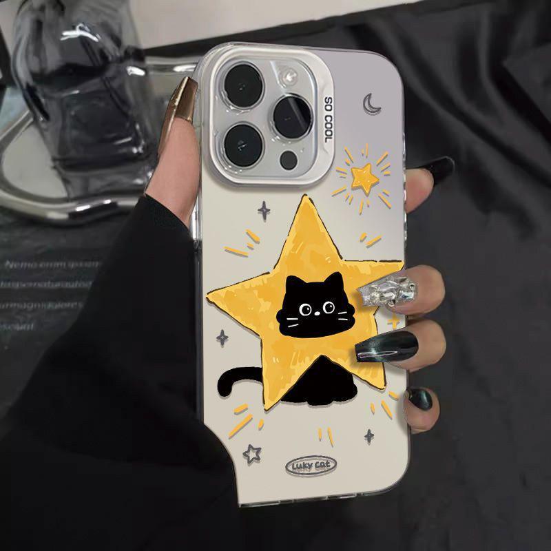 Black Cat Phone Case for iPhone 11-16 Pro/Pro Max
