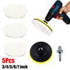 5Pcs 3/4/5/6/7 inch Car Waxing Sponge Disk  for Polisher Machine Auto Paint Care